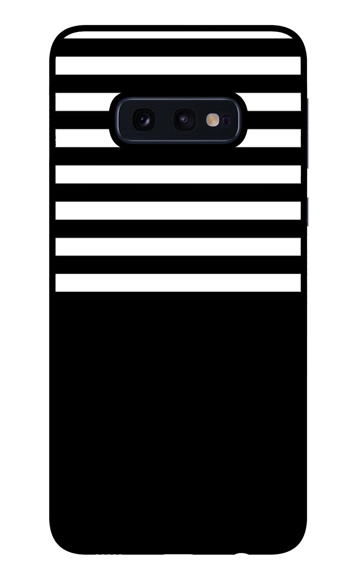 Black and White Print Samsung S10E Glass Case Back Cover by Casekaro