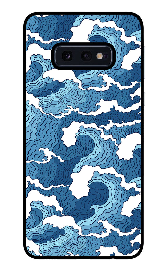 Blue Waves Samsung S10E Glass Case Back Cover by Casekaro