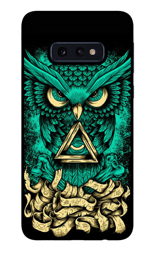 Green Owl Samsung S10E Glass Case