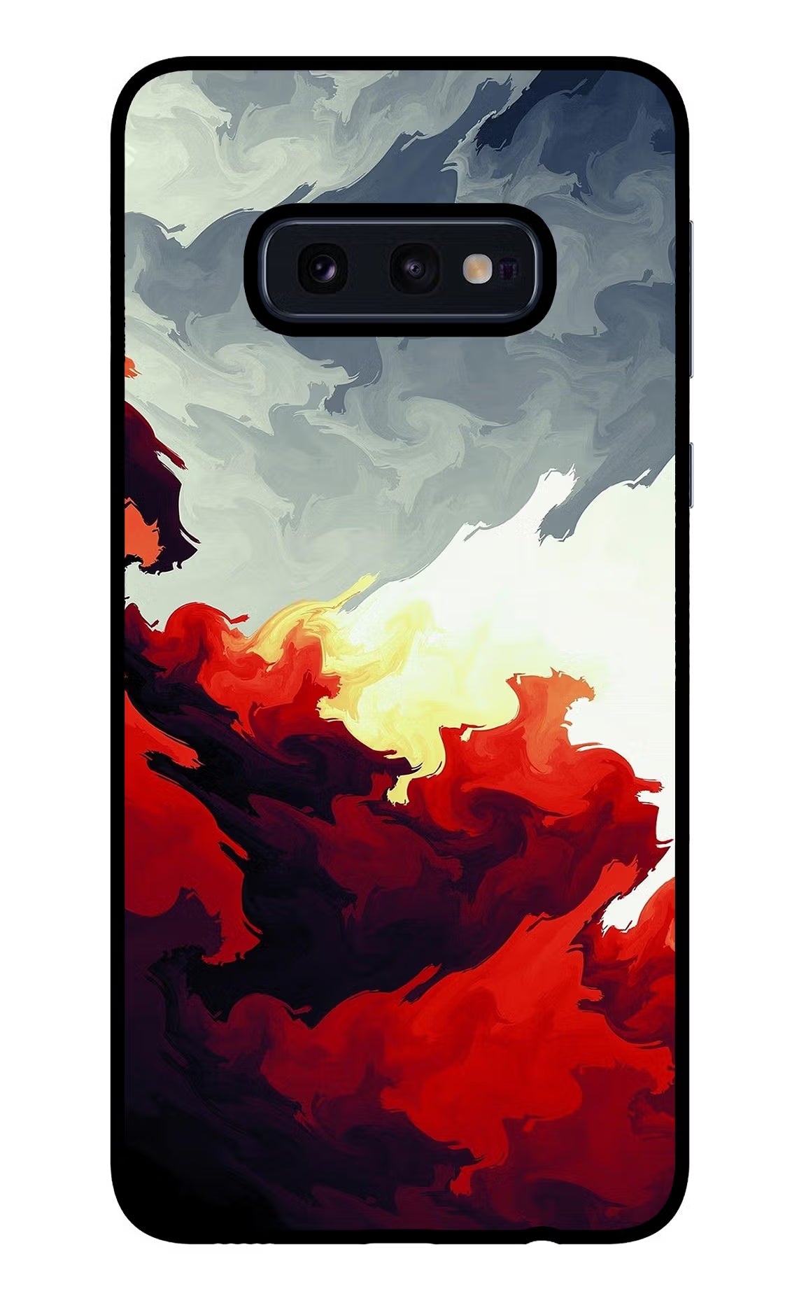 Fire Cloud Samsung S10E Glass Case Back Cover by Casekaro