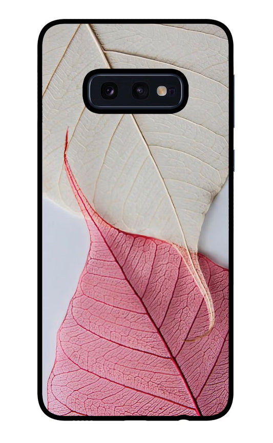 White Pink Leaf Samsung S10E Glass Case