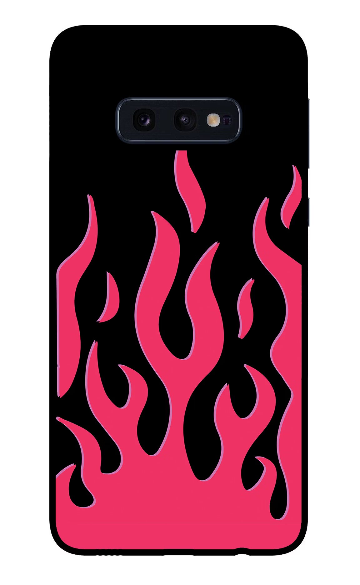 Fire Flames Samsung S10E Glass Case Back Cover by Casekaro
