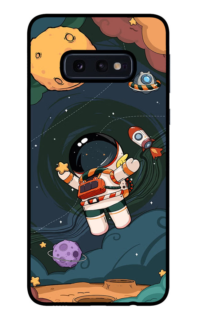 Cartoon Astronaut Samsung S10E Glass Case Back Cover by Casekaro