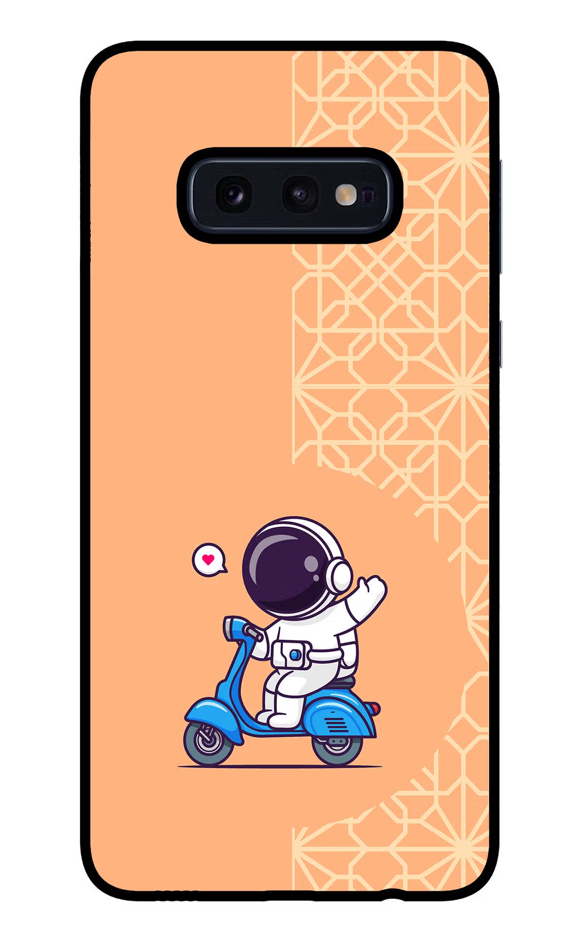 Cute Astronaut Riding Samsung S10E Glass Case Back Cover by Casekaro