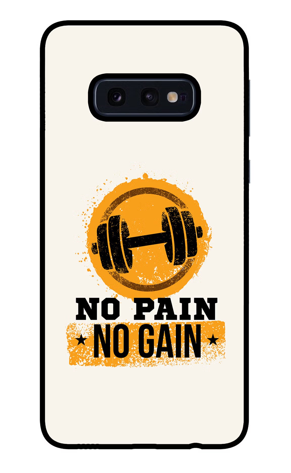 No Pain No Gain Samsung S10E Glass Case Back Cover by Casekaro