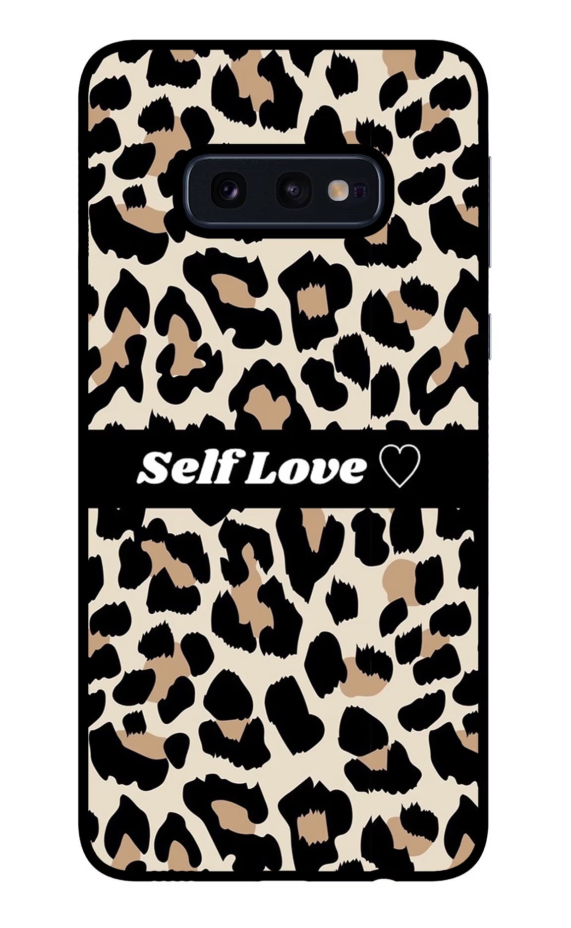 Leopard Print Self Love Samsung S10E Glass Case Back Cover by Casekaro