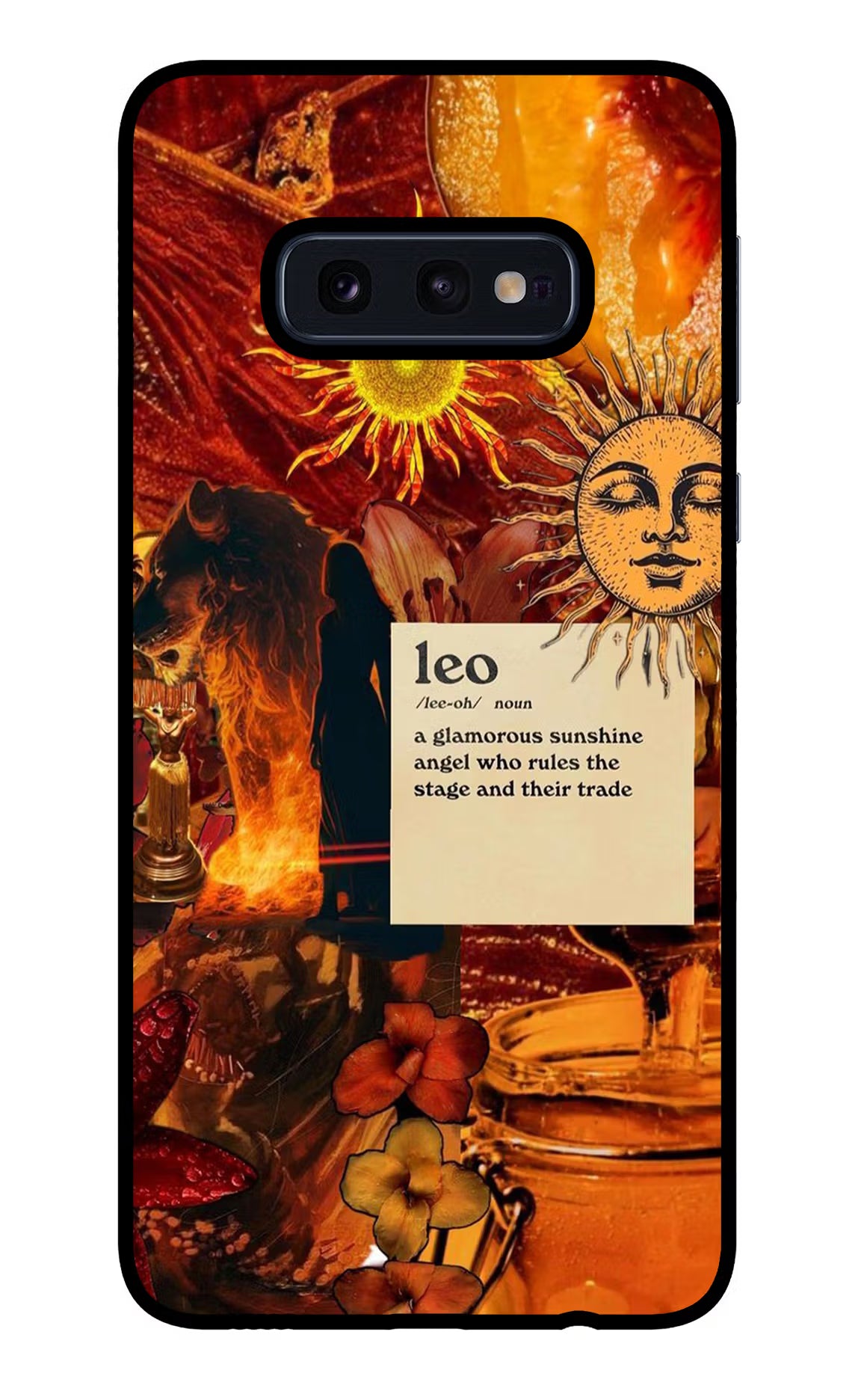 Leo Zodiac Samsung S10E Glass Case Back Cover by Casekaro