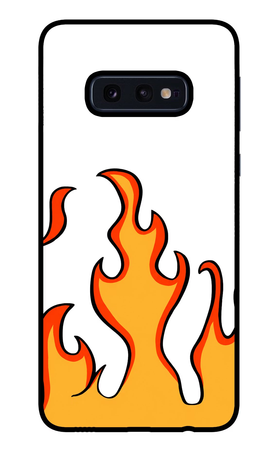 Fired Up – White Samsung S10E Glass Case Back Cover by Casekaro