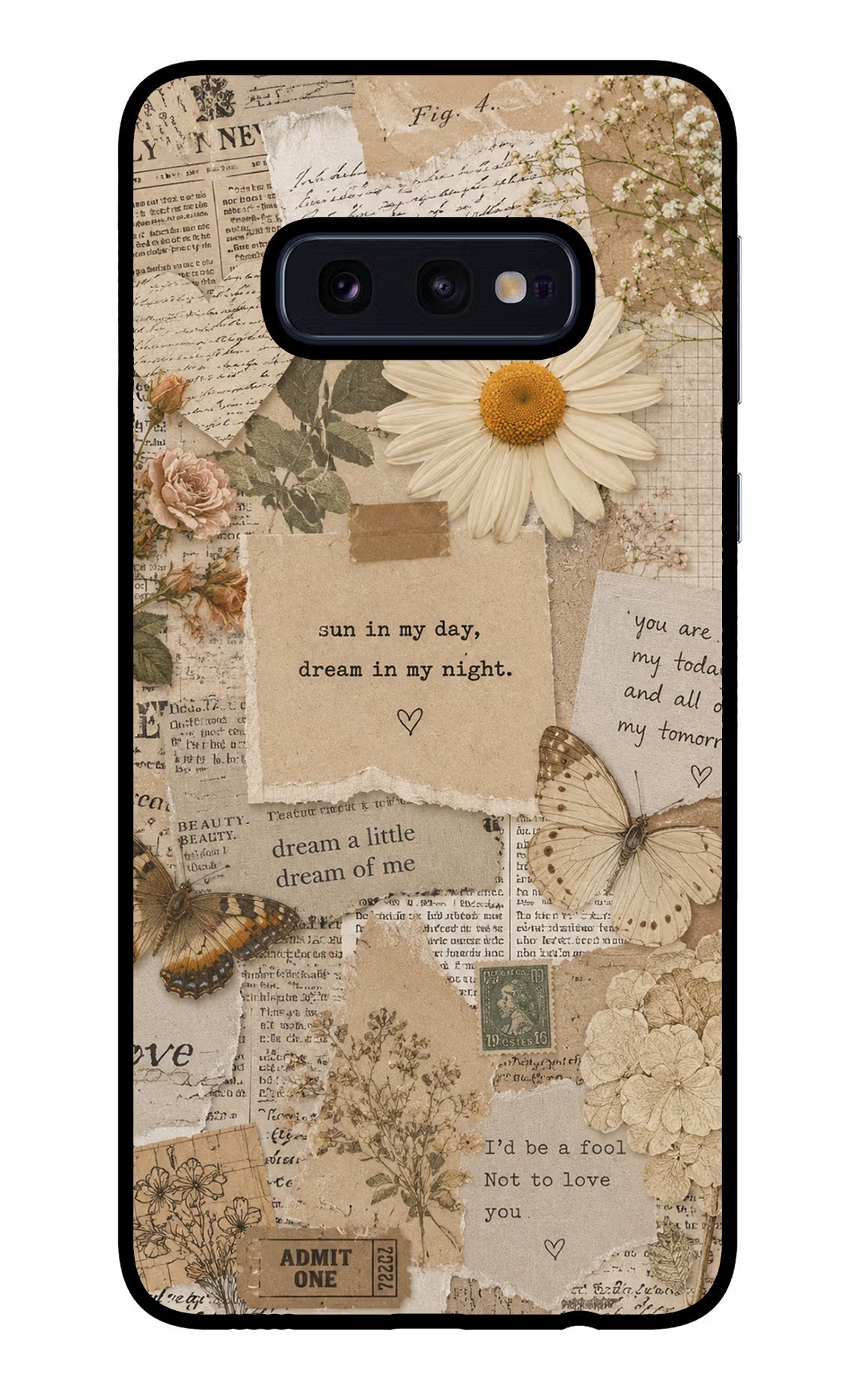 Vintage case Samsung S10E Glass Case Back Cover by Casekaro