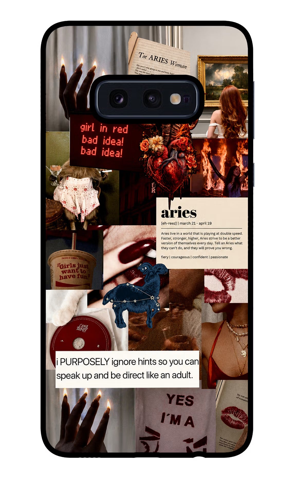 Zodiac Aries Samsung S10E Glass Case