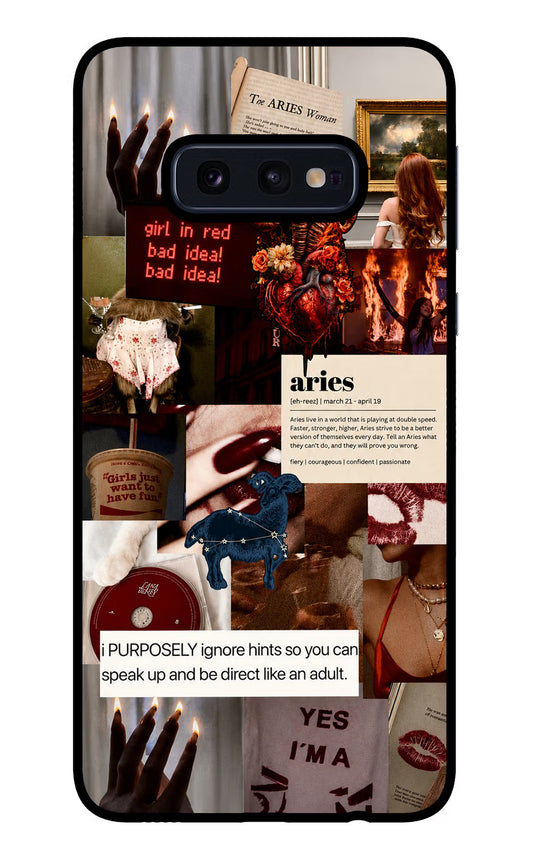Zodiac Aries Samsung S10E Glass Case