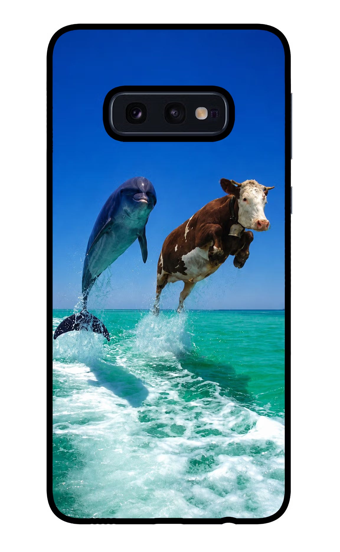 Dolphin vs Cow Samsung S10E Glass Case