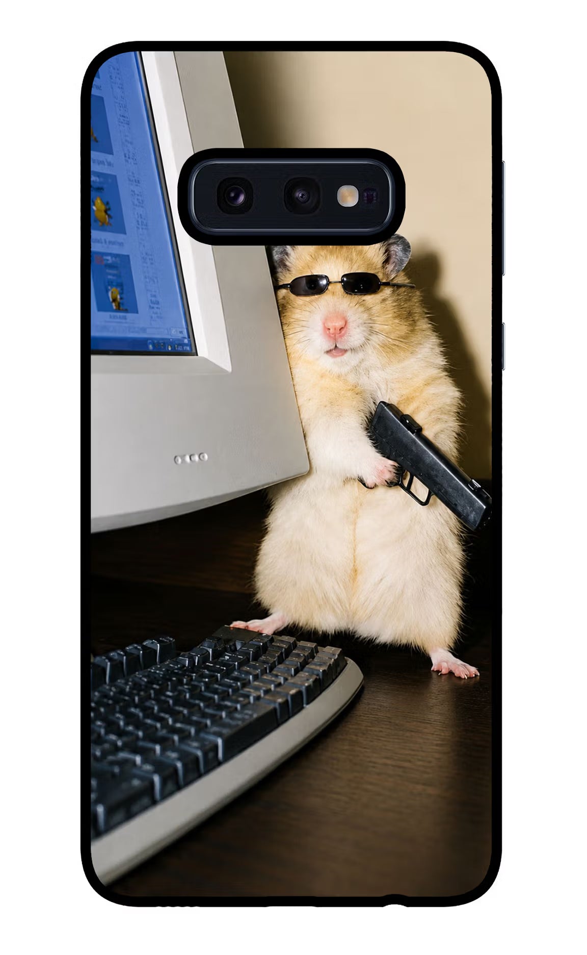 Hacker Hamster Samsung S10E Glass Case