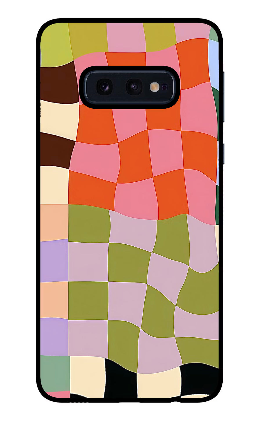 Wavy Grid Samsung S10E Back Cover, Glass case