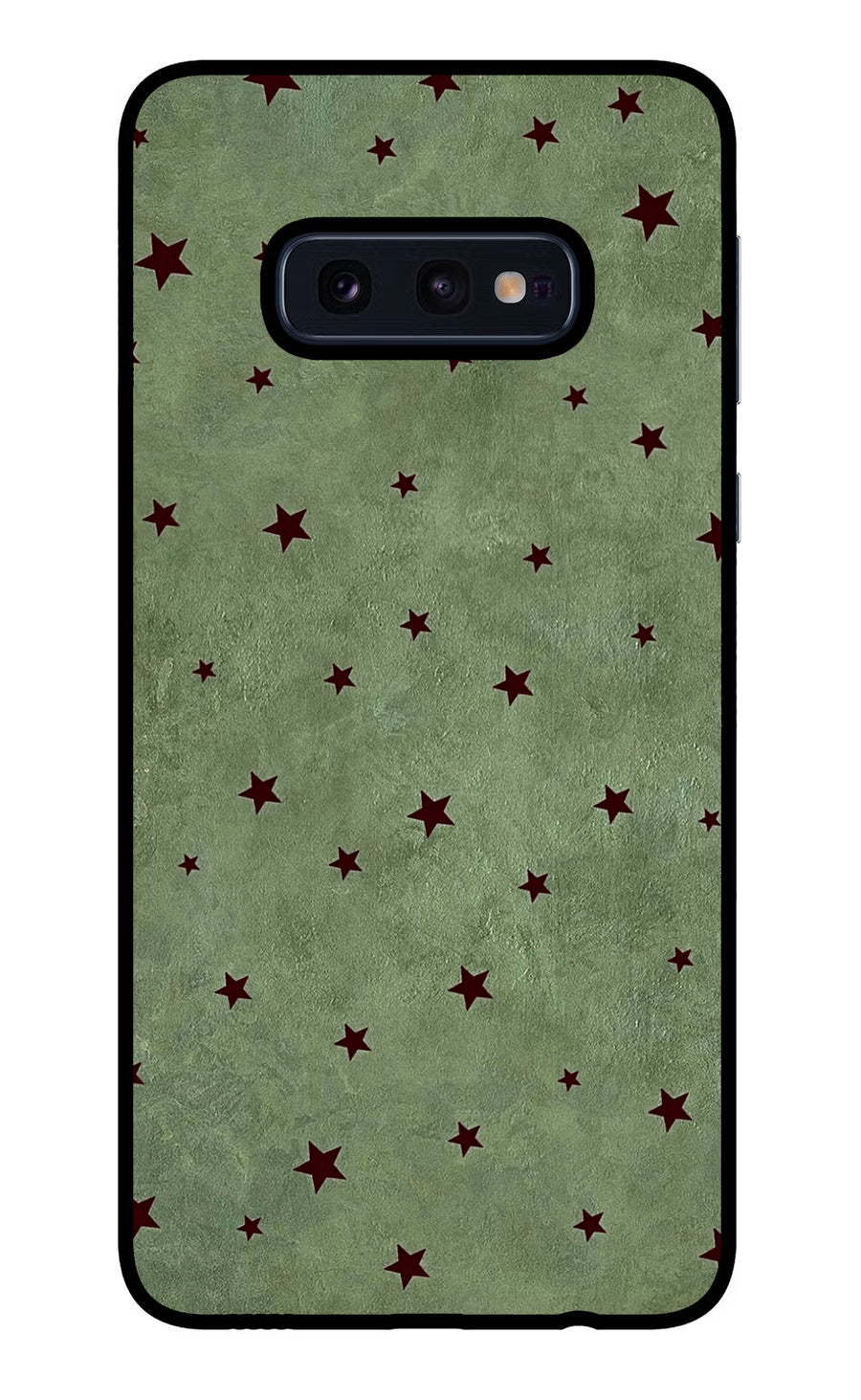 Green Stars Samsung S10E Back Cover, Glass case