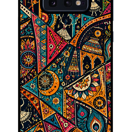 Folk Print Samsung S10E Glass Case
