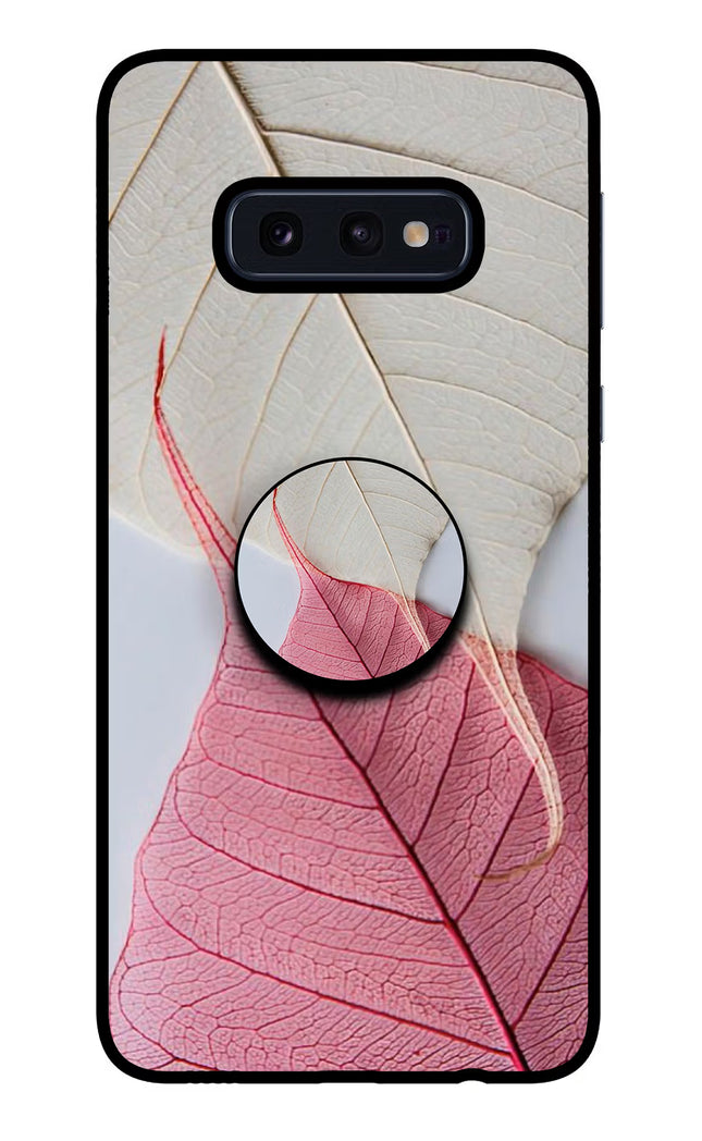 White Pink Leaf Samsung S10E Pop Case by Casekaro