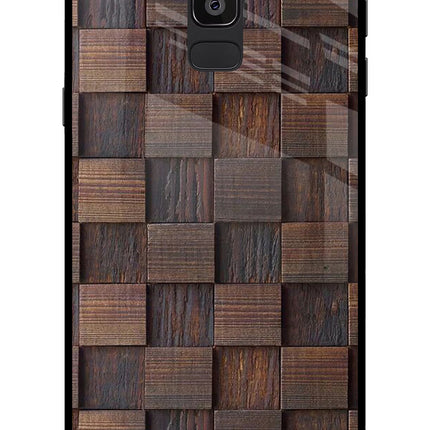 Wooden Cube Design Samsung On8 2018 Glass Case Back Cover by Casekaro