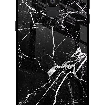 Black Marble Pattern Samsung On8 2018 Glass Case