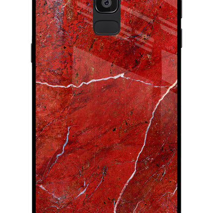 Red Marble Design Samsung On8 2018 Glass Case