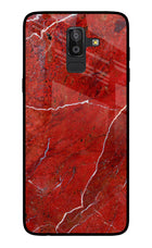 Red Marble Design Samsung On8 2018 Glass Case