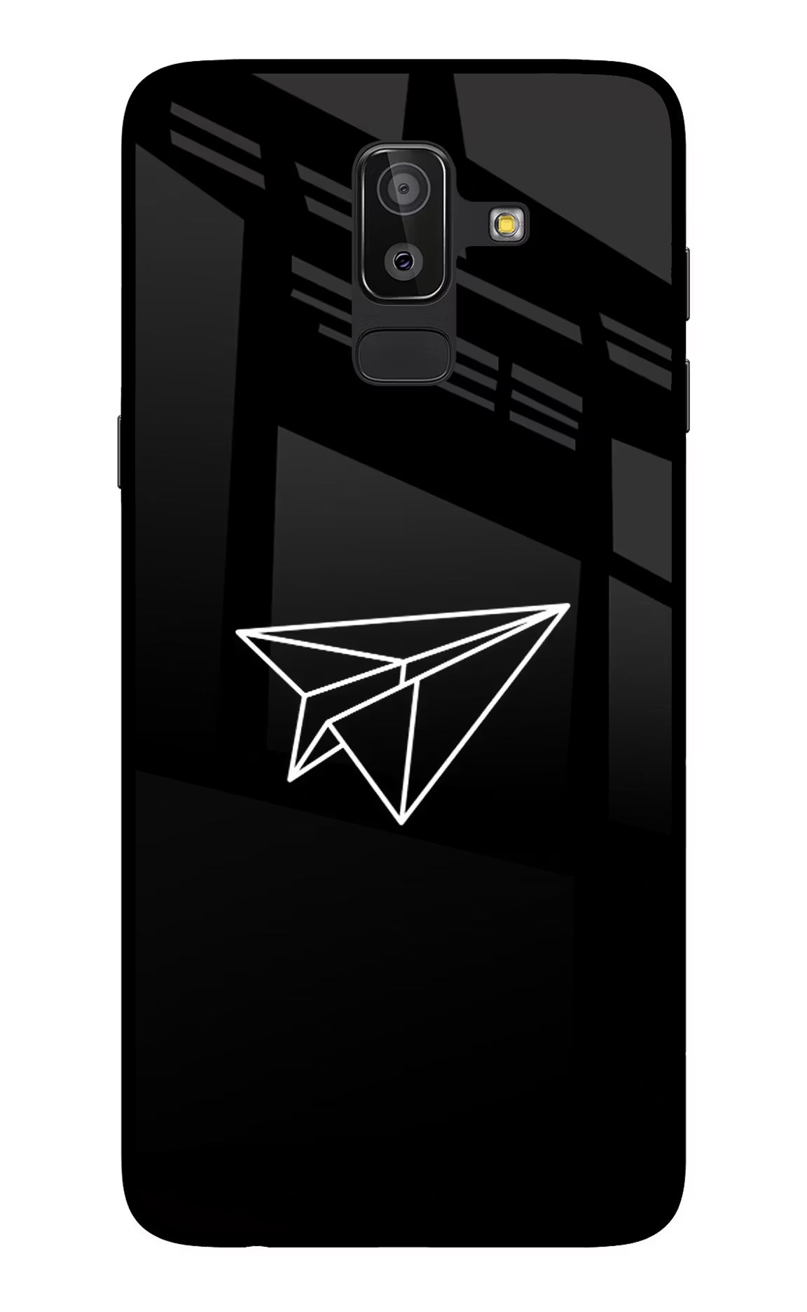 Paper Plane White Samsung On8 2018 Glass Case Back Cover by Casekaro