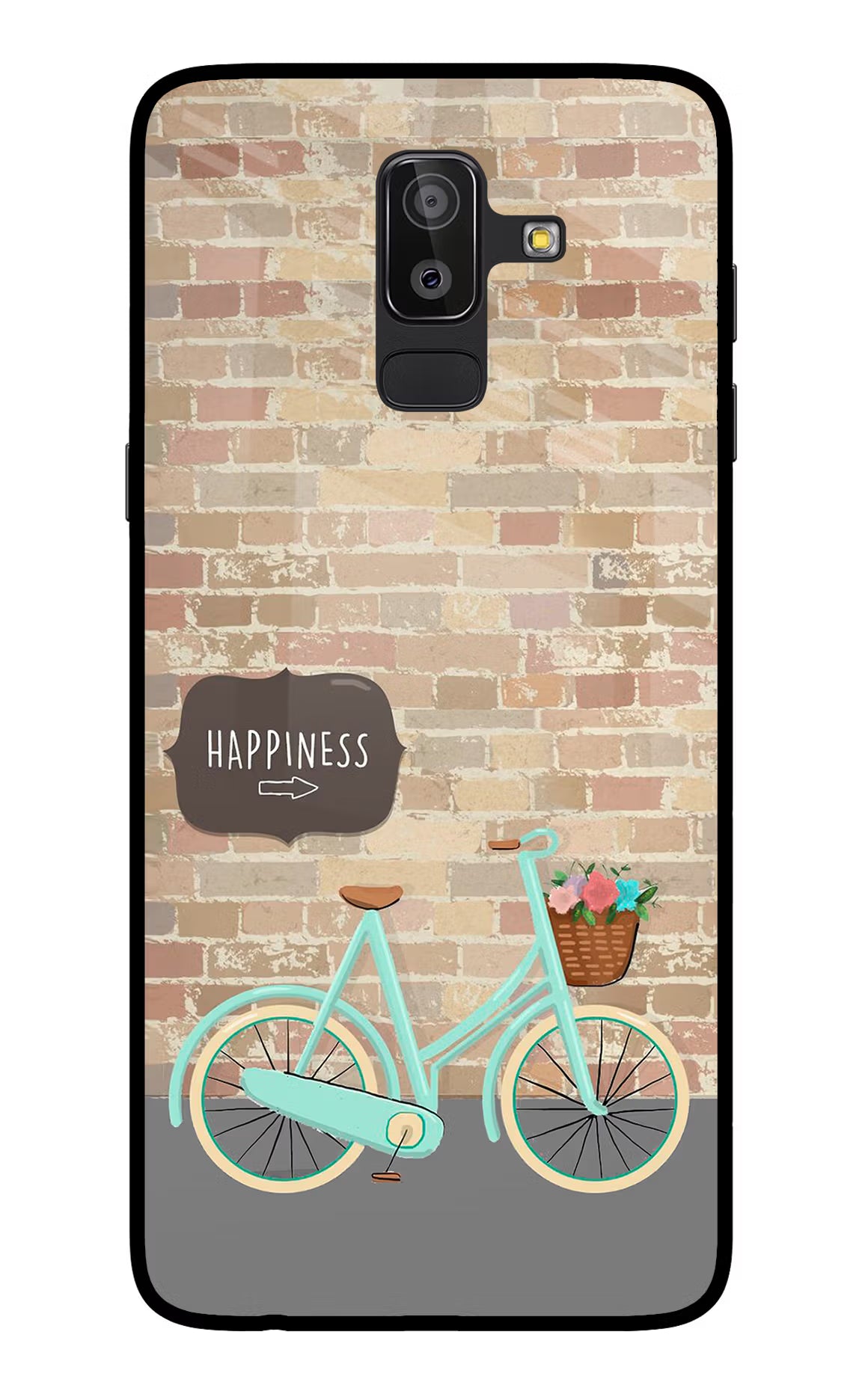 Happiness Artwork Samsung On8 2018 Glass Case Back Cover by Casekaro