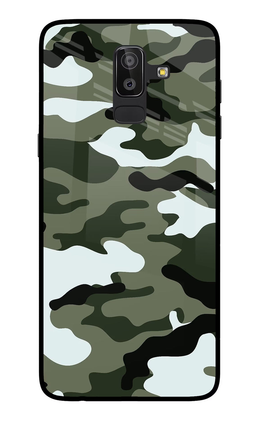 Camouflage Samsung On8 2018 Back Cover, Glass case