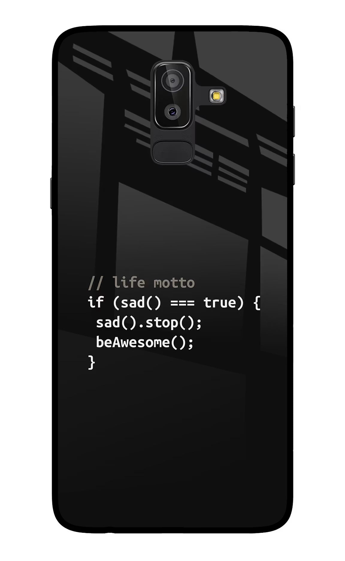 Life Motto Code Samsung On8 2018 Glass Case Back Cover by Casekaro