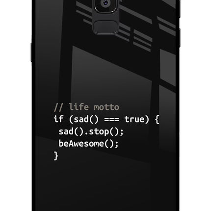 Life Motto Code Samsung On8 2018 Glass Case