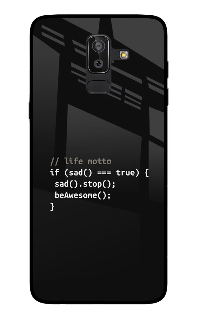 Life Motto Code Samsung On8 2018 Glass Case