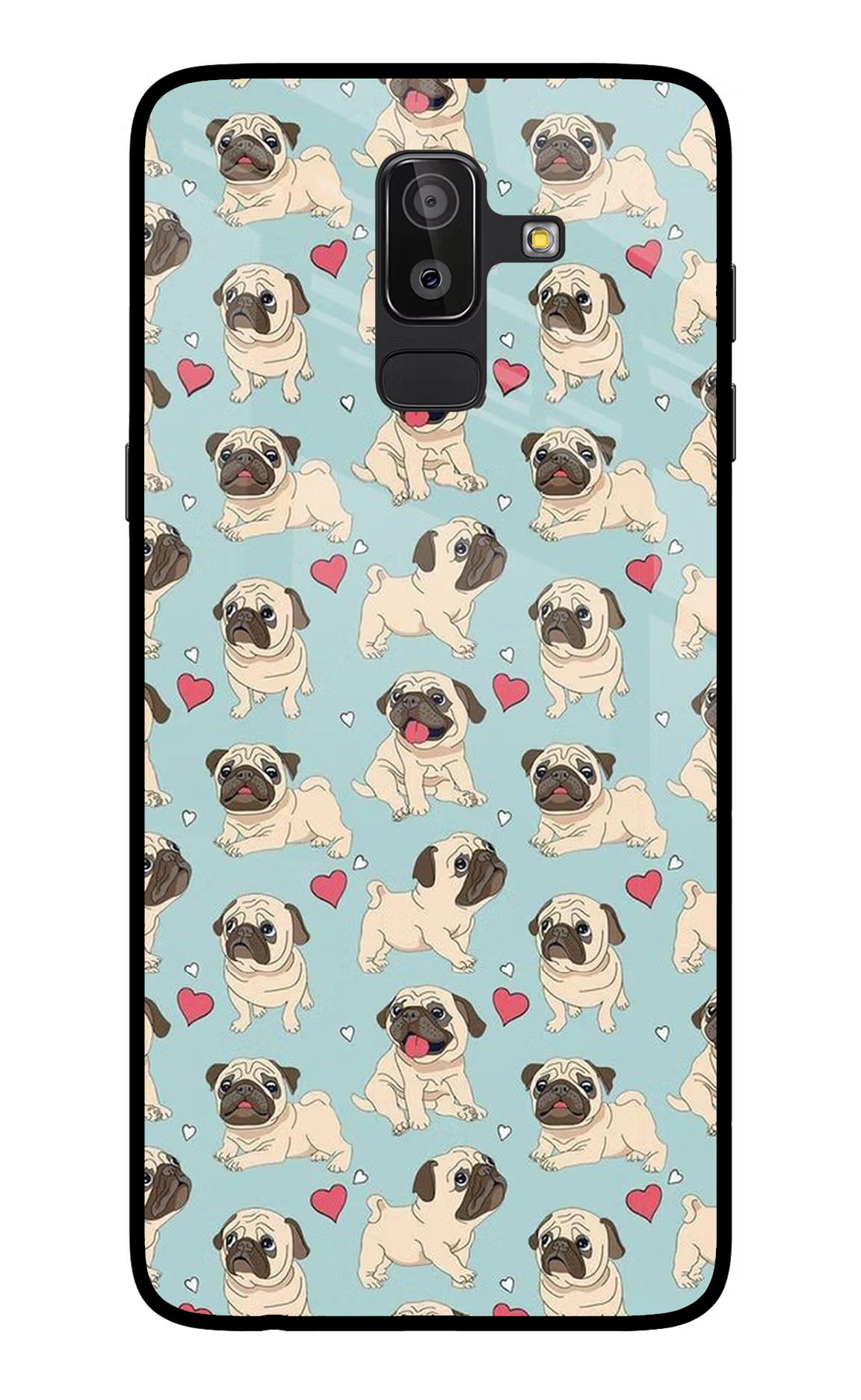 Pug Dog Samsung On8 2018 Glass Case Back Cover by Casekaro