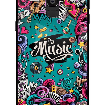 Music Graffiti Samsung On8 2018 Glass Case