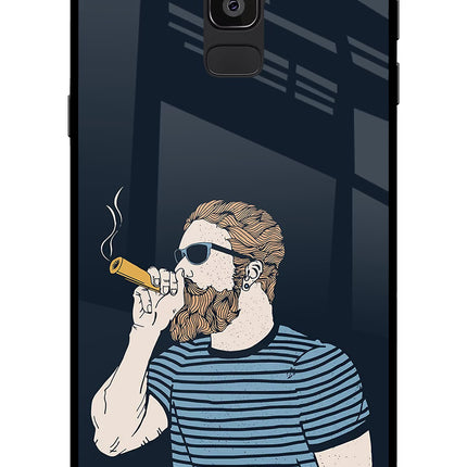 Smoking Samsung On8 2018 Glass Case