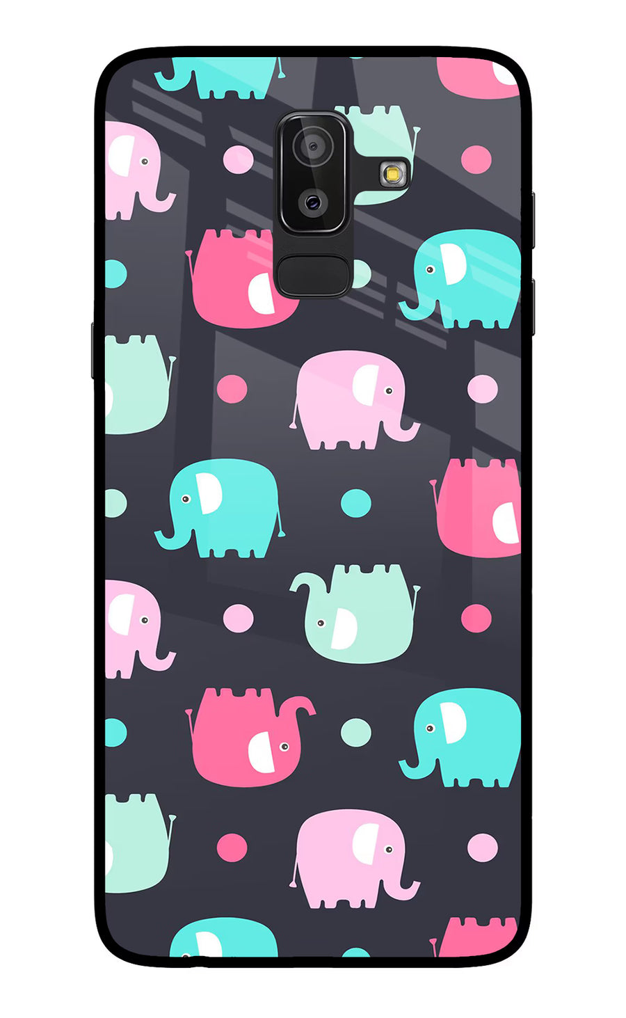 Elephants Samsung On8 2018 Back Cover, Glass case