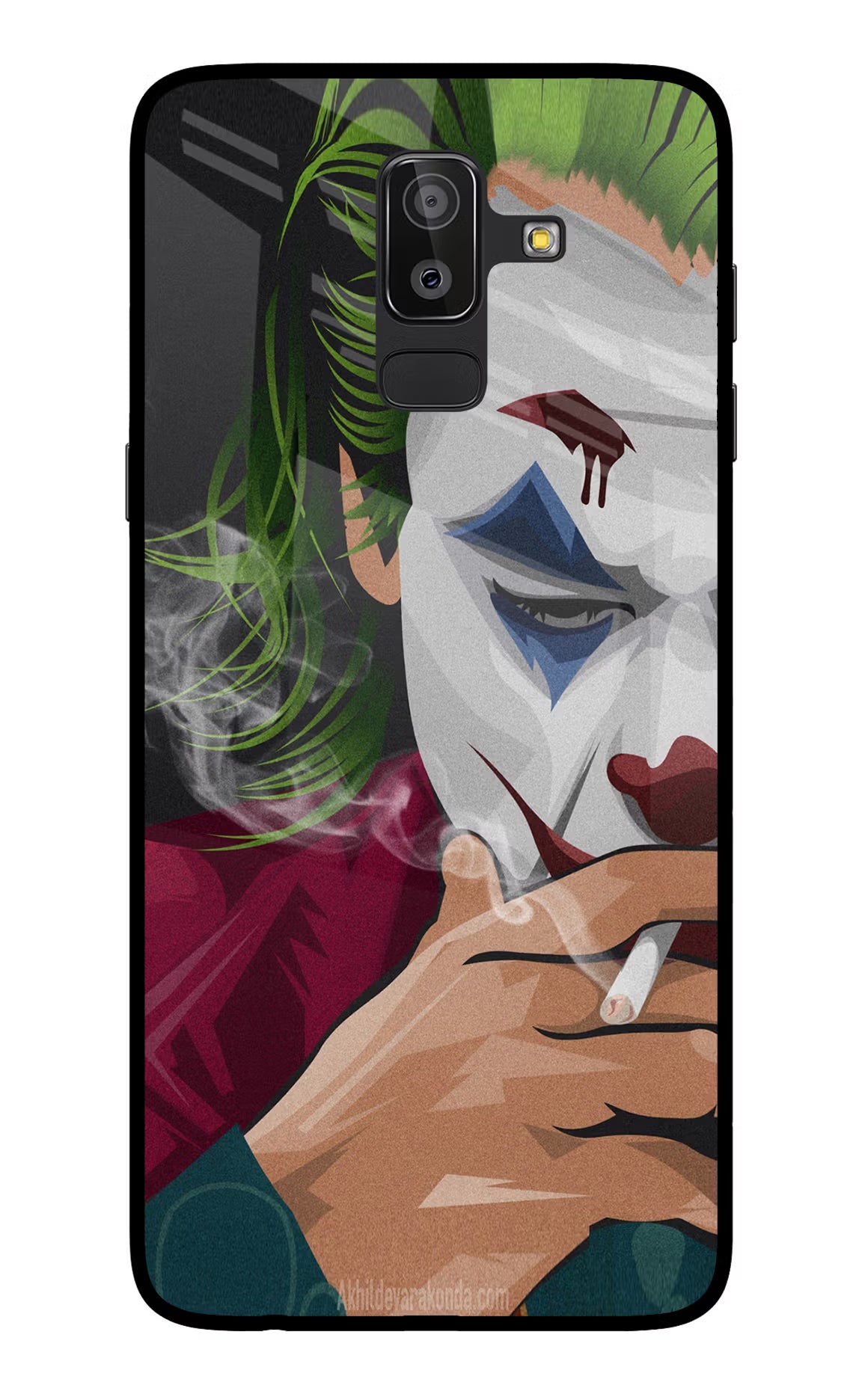 Joker Smoking Samsung On8 2018 Glass Case Back Cover by Casekaro