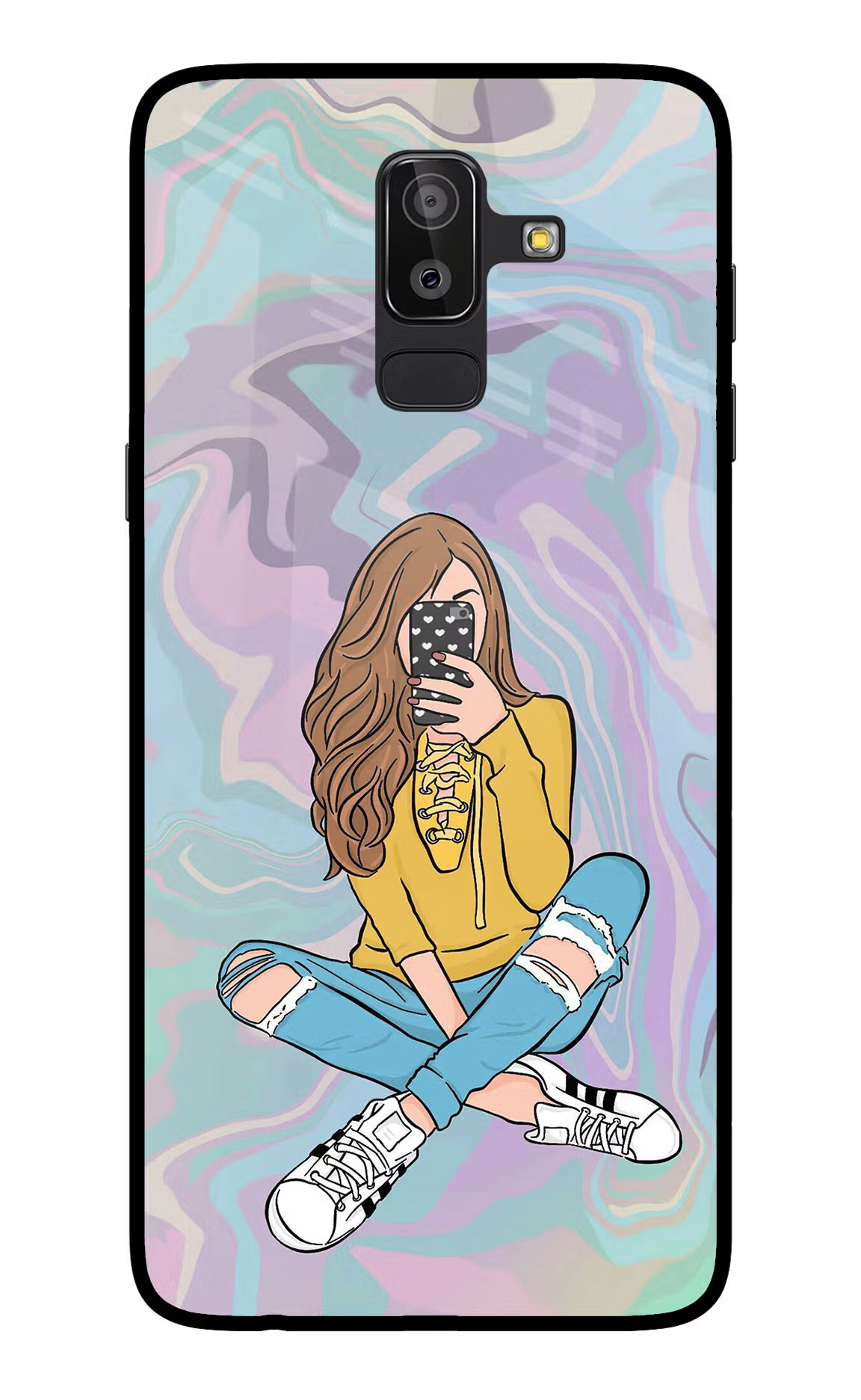 Selfie Girl Samsung On8 2018 Glass Case