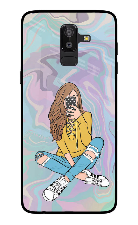 Selfie Girl Samsung On8 2018 Glass Case