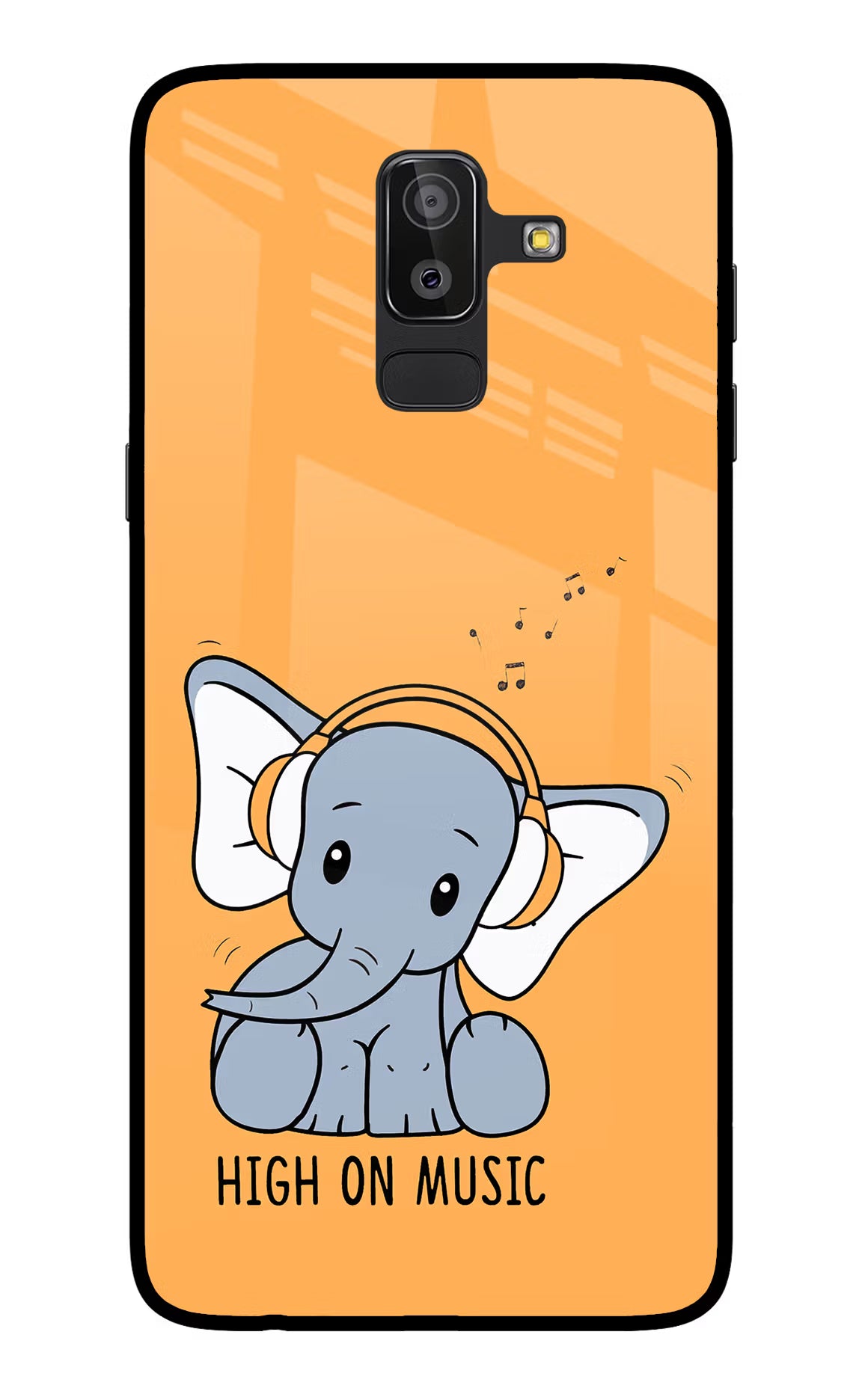 High On Music Samsung On8 2018 Glass Case Back Cover by Casekaro