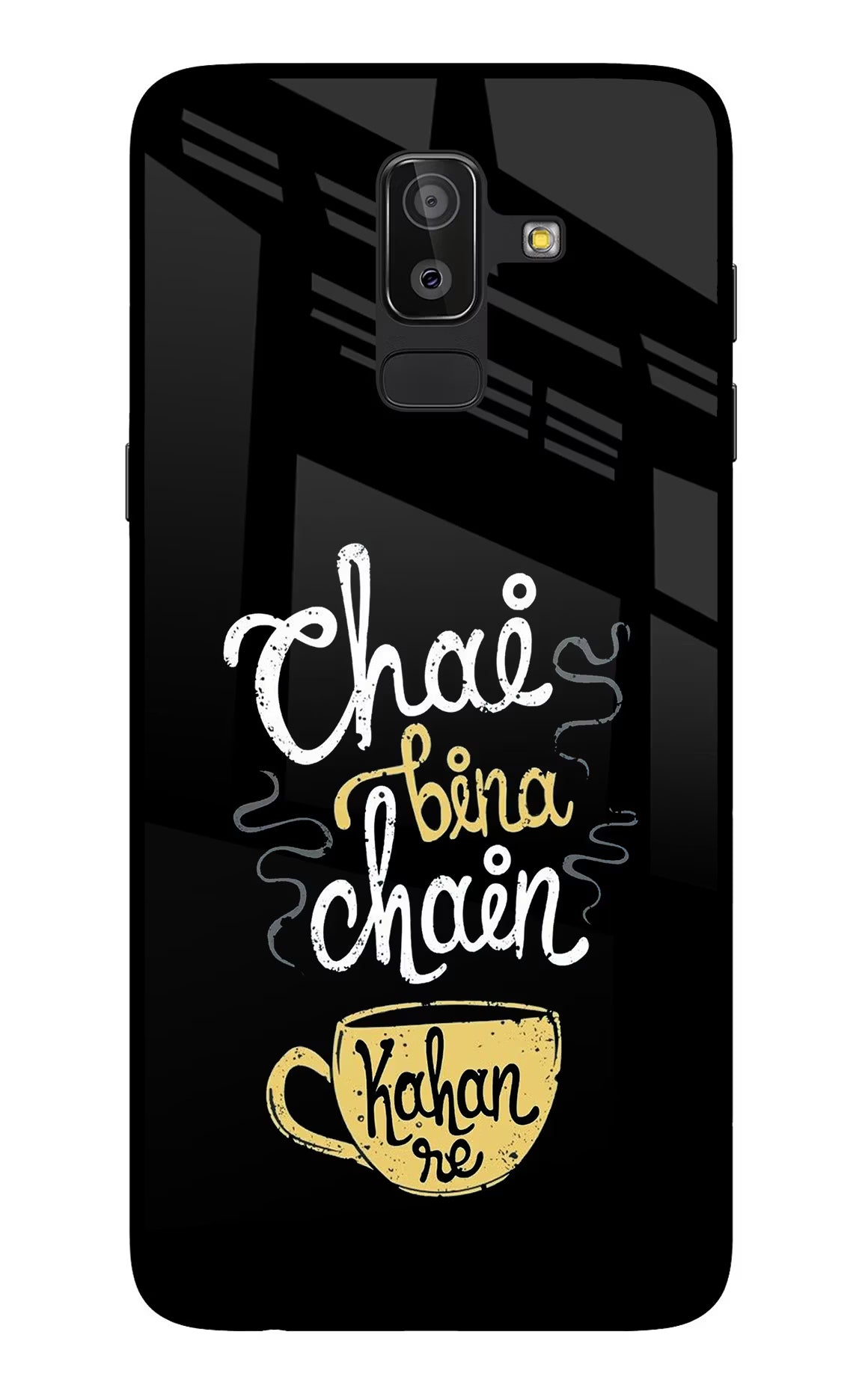 Chai Bina Chain Kaha Re Samsung On8 2018 Glass Case Back Cover by Casekaro
