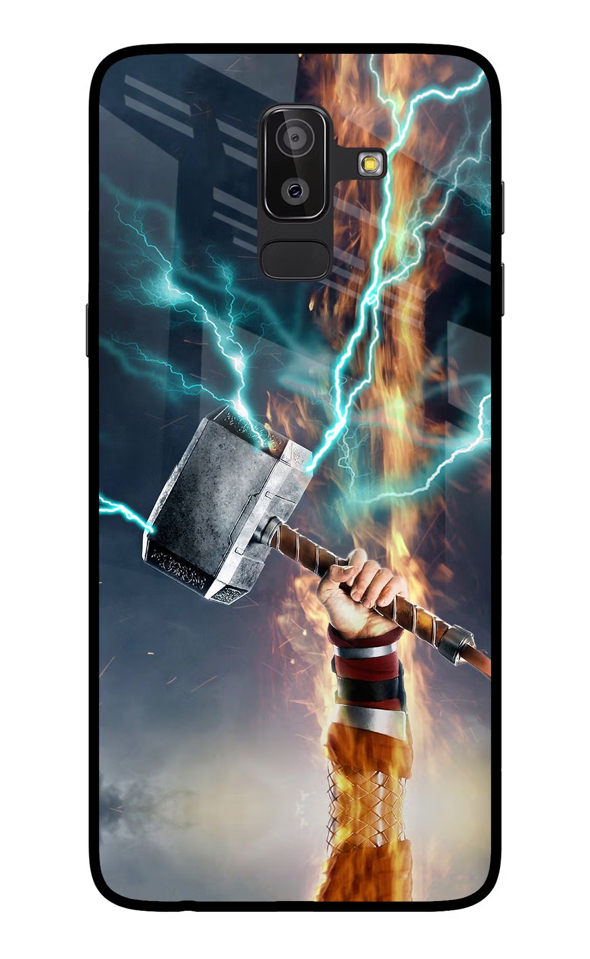 Thor Hammer Mjolnir Samsung On8 2018 Glass Case Back Cover by Casekaro