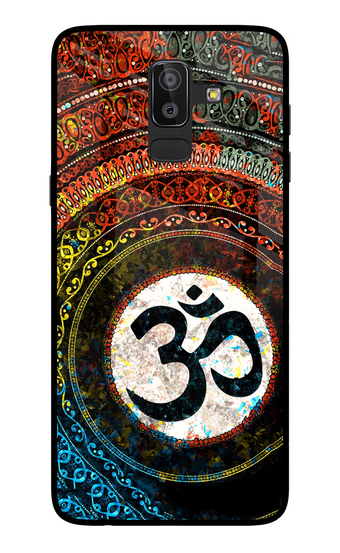 Om Cultural Samsung On8 2018 Glass Case Back Cover by Casekaro
