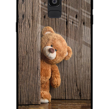 Teddy Wooden Samsung On8 2018 Glass Case Back Cover by Casekaro