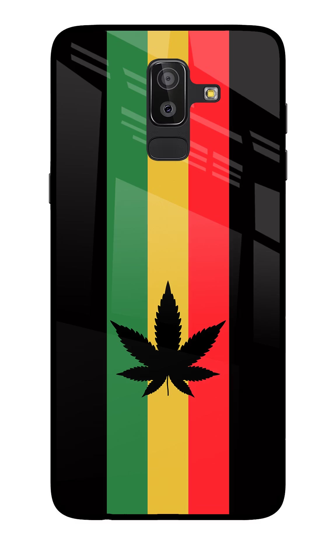 Weed Flag Samsung On8 2018 Glass Case Back Cover by Casekaro