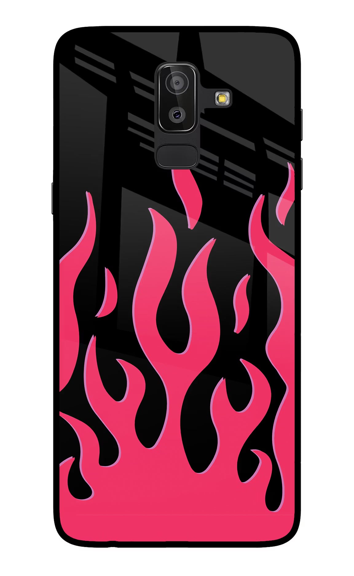 Fire Flames Samsung On8 2018 Glass Case Back Cover by Casekaro