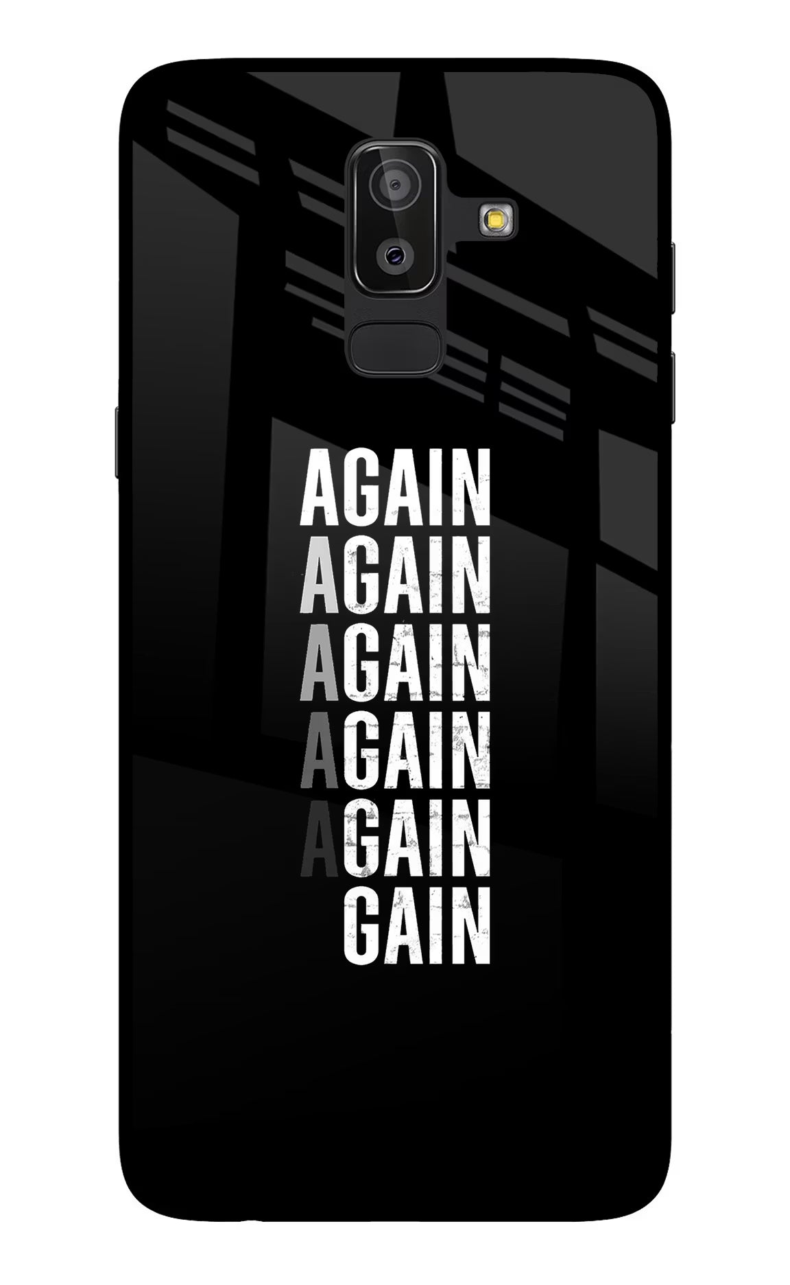 Again Again Gain Samsung On8 2018 Glass Case Back Cover by Casekaro