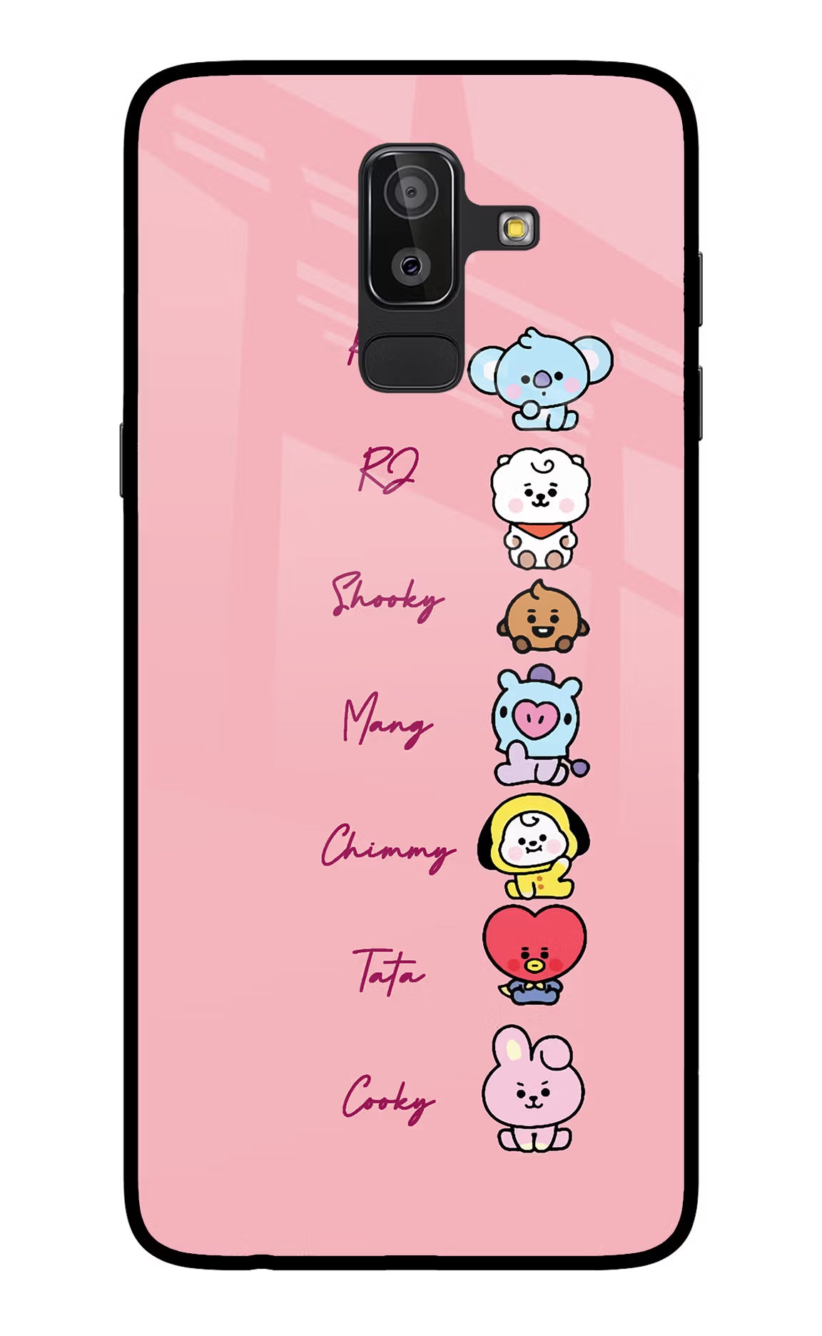 BTS names Samsung On8 2018 Glass Case Back Cover by Casekaro