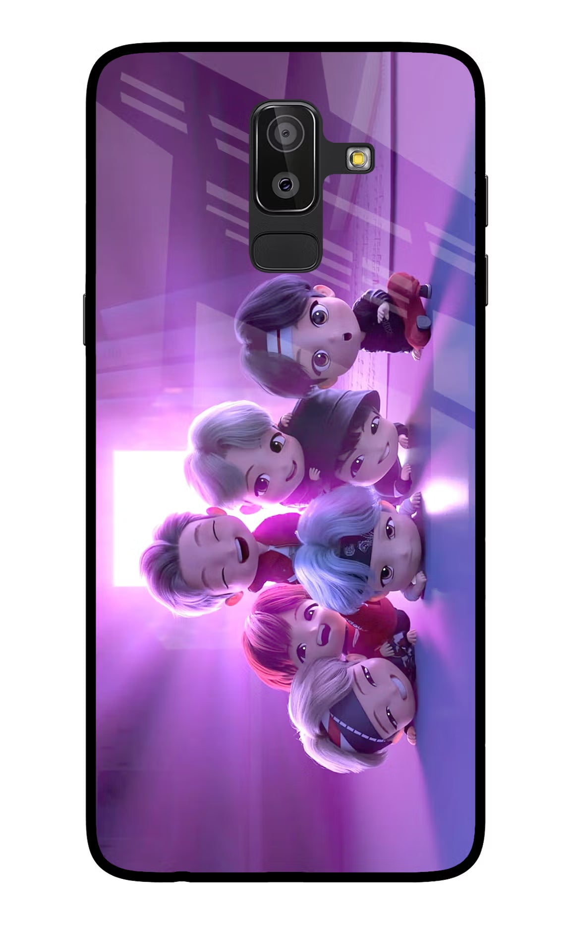 BTS Chibi Samsung On8 2018 Glass Case