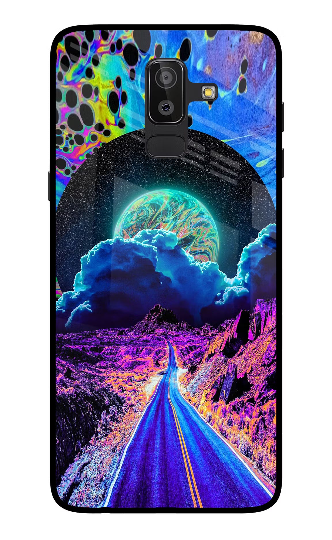 Psychedelic Painting Samsung On8 2018 Glass Case Back Cover by Casekaro