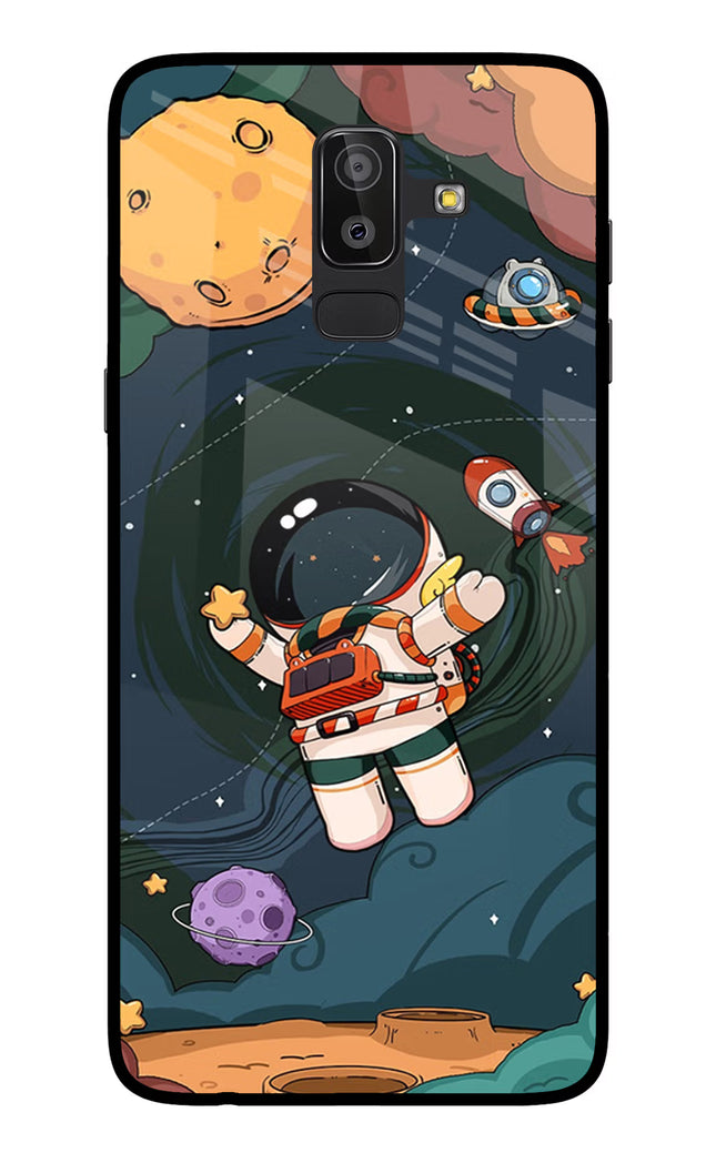 Cartoon Astronaut Samsung On8 2018 Glass Case Back Cover by Casekaro